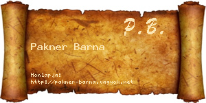 Pakner Barna névjegykártya